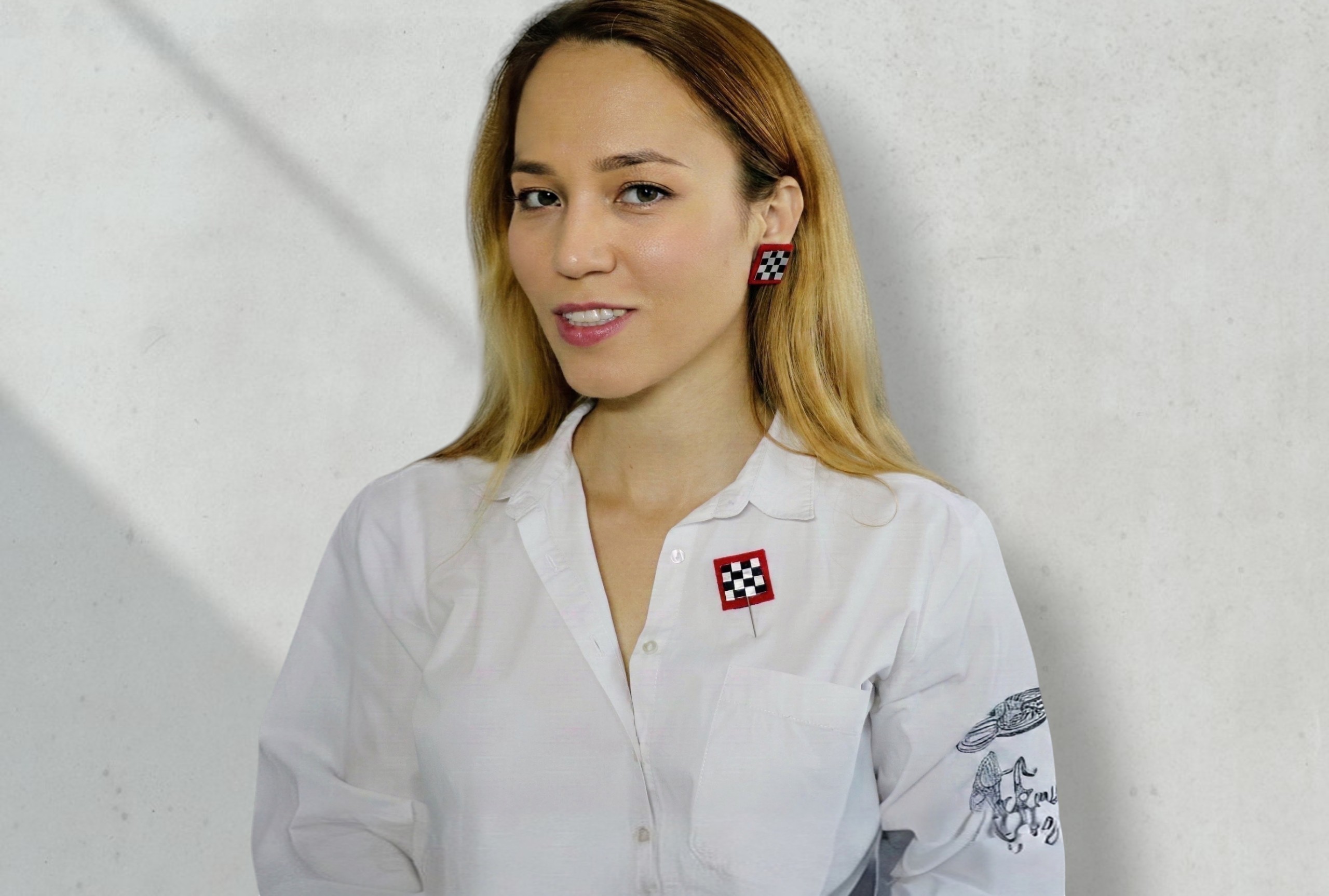 set „joc de carouri” cercei și ac de rever set „joc de carouri” cercei și ac de rever